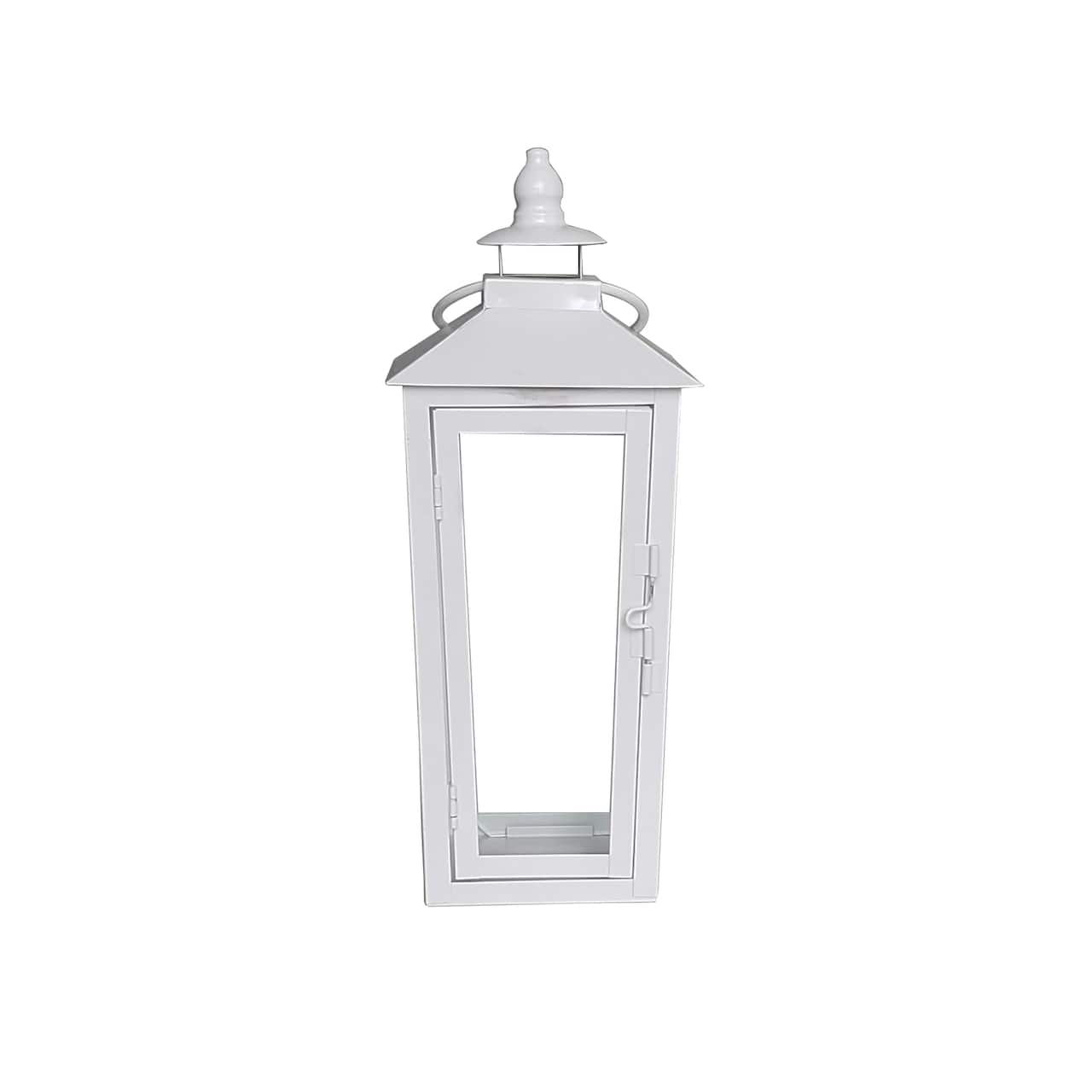 12.2" White Metal Lantern by Ashland®